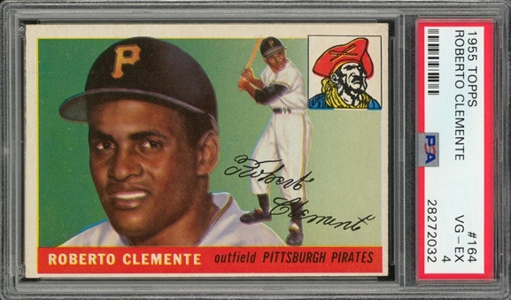 1955 Topps #164 Roberto Clemente Rookie Card – PSA VG-EX 4